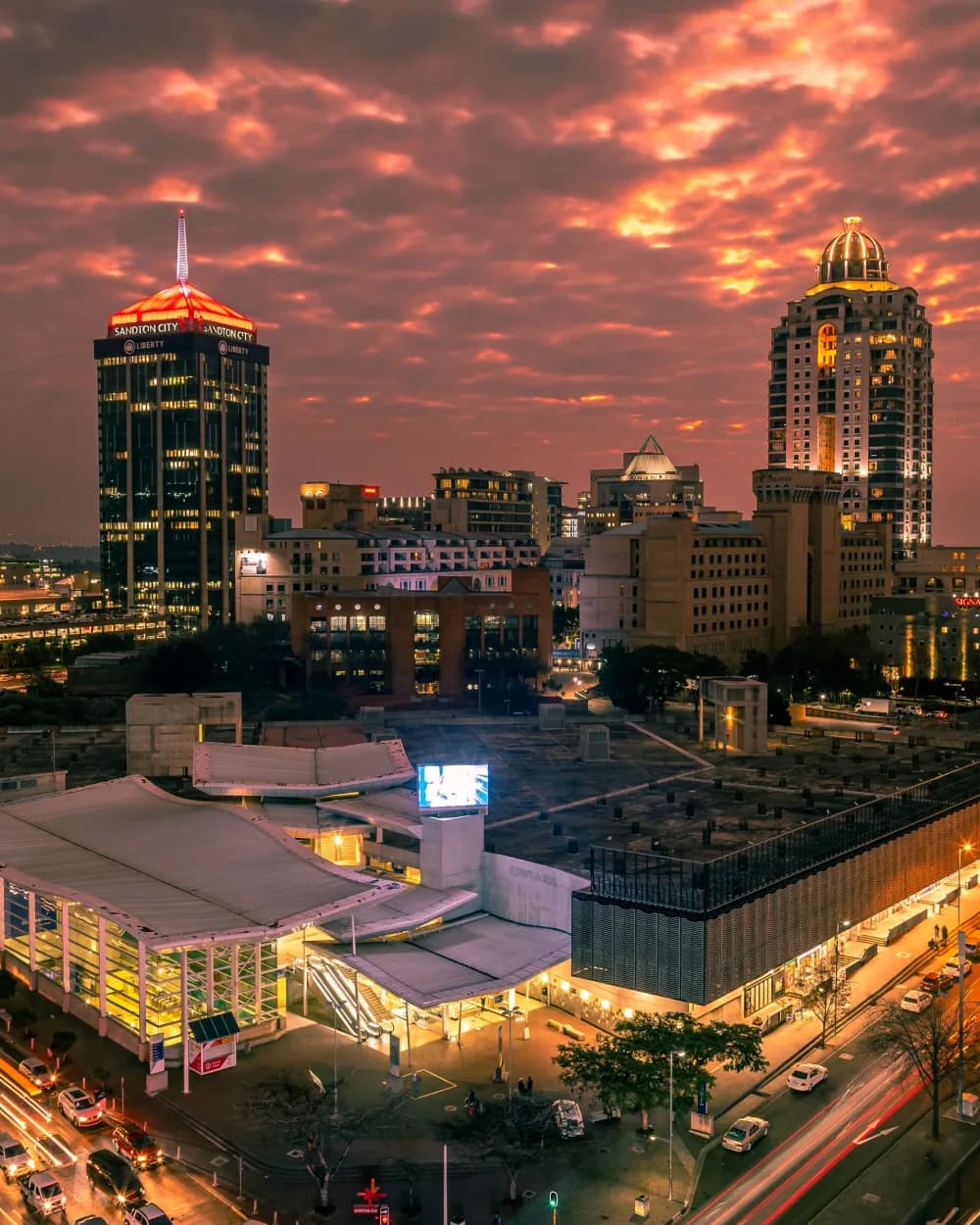 Johannesburg smart city skyline at night — CivicCore municipal platform